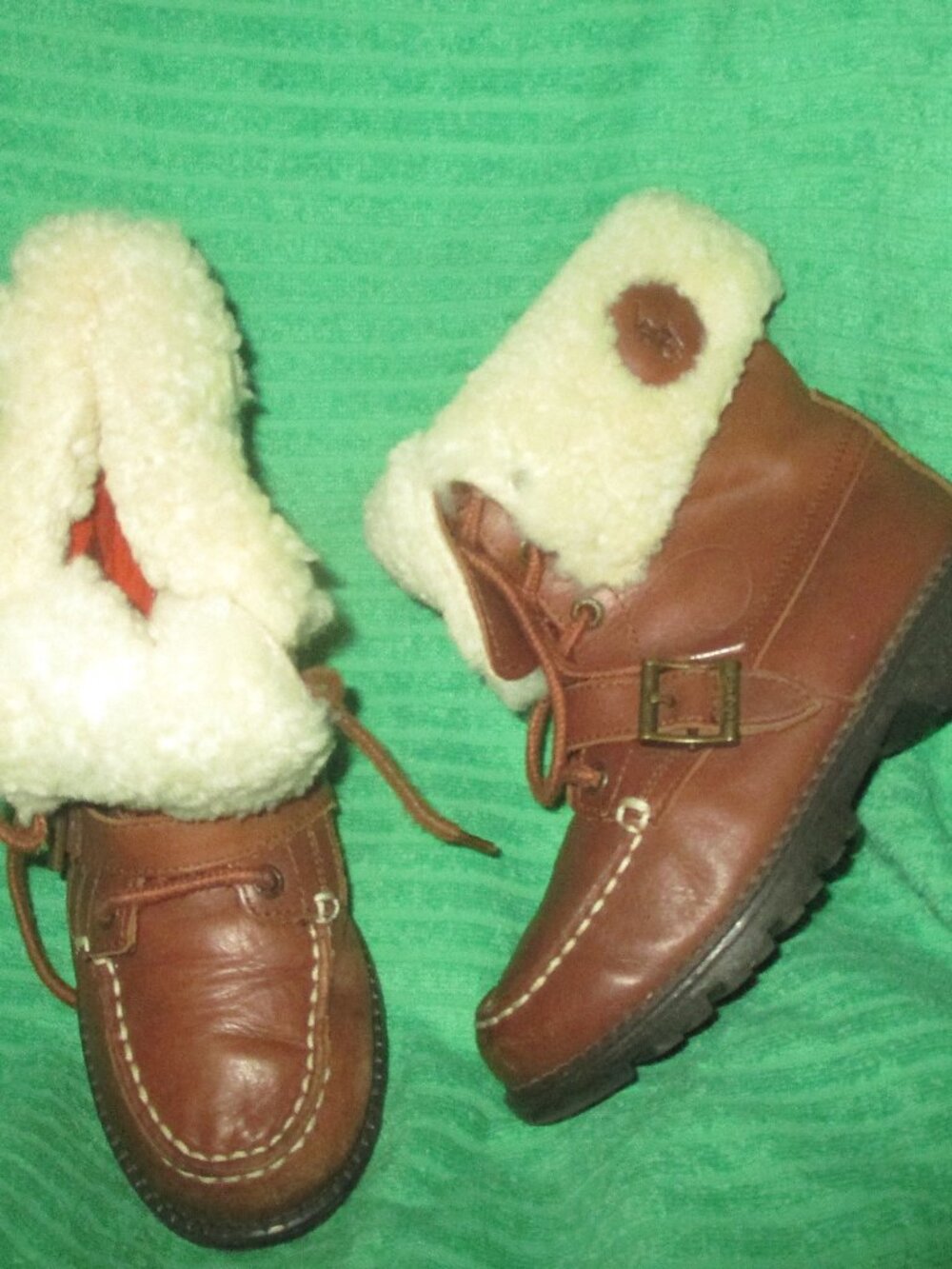 Vtg Polo Ralph Lauren Ranger Ultra Hi Shearling Field Boot Boys Size 2